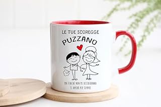 Jungle Mug Tazze marito e moglie, Le tue scoregge puzzano, tazze fidanzato, Idea Regalo Festa Di Compleanno,Idee Regali Originali Natale, tazze (Rosso)