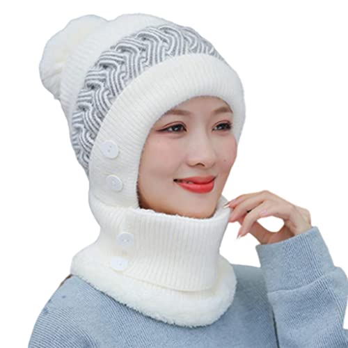 Motorcycle Face Cycling Full Face Hat Windproof Warm for Outdoor Sports Skiing White