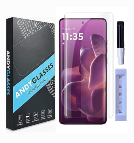 Image of Tempered Glass Screen Protector Compatible for Motorola edge 70 fusion 5G (Transparent) Edge To Edge Full Screen Coverage UV With Easy Installation Kit, Pack of 1