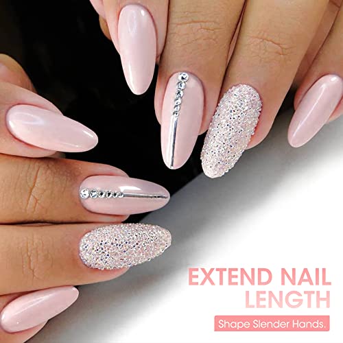 Buqikma Nail Tips Short Oval - 600Pcs Oval Short Nail Tips Half Cover French Tips Round Shape Half Cover False Acrylic Nails Artificial Tips For Diy & Salon (With Handle - Clear) #TOP2