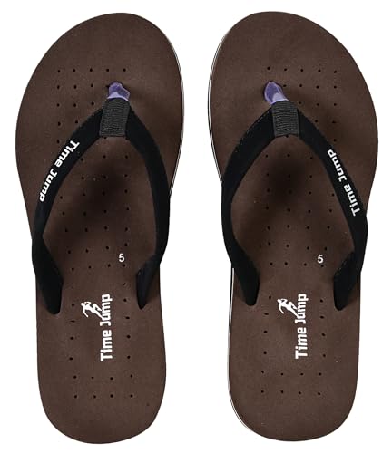 Image of Perforated Flip Flops, Burgundy with Black Straps, Casual Beach Sandals