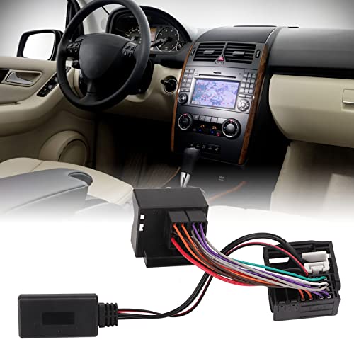 KIMISS Adaptador de Música de Radio de Audio Bluetooth AUX en Cable Car Bluetooth 5.0 Módulo de Audio Arnés de Cable Estéreo 12 Pines para W169 W245 W203 W209 W164