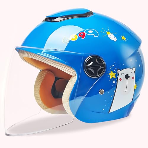Casque De Moto Casque De Vélo Pour Enfants Pour Enfants Casque Intégral Léger Électrique Quatre Saisons Avec Pare-Soleil Garçons Filles Pour 3-12 Ans A,48-55cm