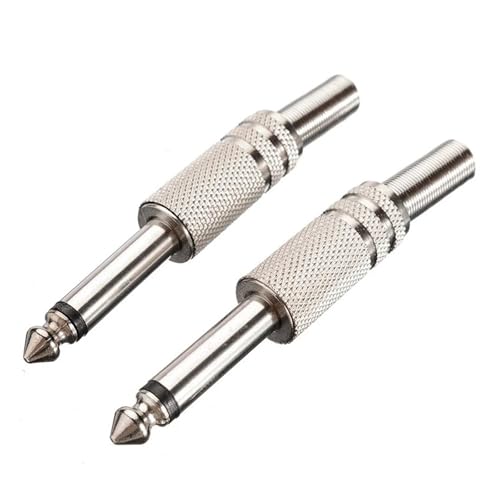 Fiche jack mono 6,35 mm avec boîtier en métal robuste et contacts dorés