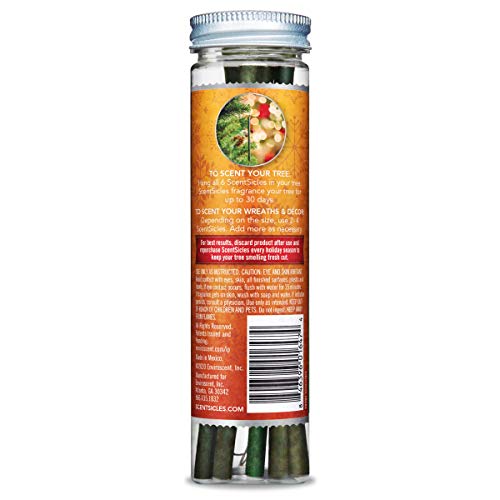 Scentsicles - 01647-012 Scented Christmas Ornaments for Christmas Tree, All Natural Holiday Air Freshener (Spiced Pine Cones Holiday Fragrance) Includes 6 Ornaments & Hooks