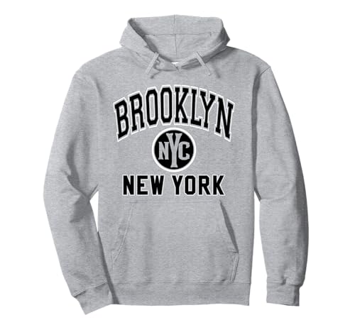 Brooklyn New York NYC Black Print Sweat à Capuche