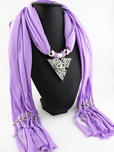 WKqifeil Halskette Winter Frühling Dekoration Warm halten Halskette Quaste Schal Eingebettete Kristall Dreieck Anhänger Europäische und amerikanische Schal Bib Schal Cover