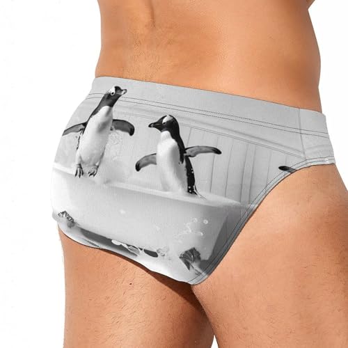 Two Penguins in Bathtub Novelty Men's Brief Swimwear Pants Swimming Trunks Beach Shorts Underwear3