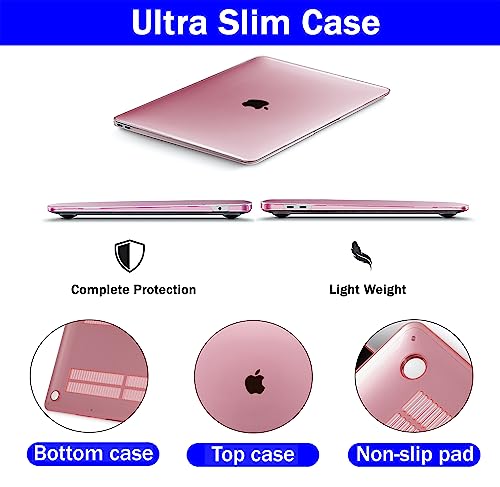 Image of Case Compatible with MacBook Air 13 inch, 2020 2019 2018 A2337 M1 A2179 A1932Plastic Hard Shell Cover Case, Pink