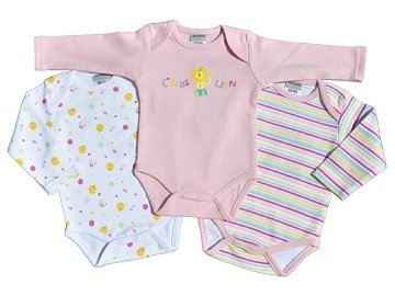 JACKY Süßer 3-er Pack Langarm-Bodies 'Circus Lion' rosa 151471 und hellblau 151472 (62/68, rosa)