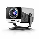 HP Short Throw Smart Mini Projector with WiFi & Bluetooth, Native 1080P Full HD 4K Support, Official Licensed Apps, Voice Control, Auto Focus & Keystone, Portable Movie Projector for Bedroom & Outdoor