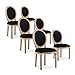 INTENSE DECO Lot de 6 chaises médaillon Louis XVI Tissu Noir