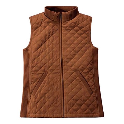 Bienzoe Femmes Slim Casual Zip Matelassé Sans manches Gilet Léger Stretch Cl L Cover