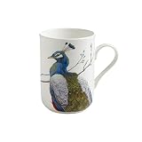 Maxwell & Williams PBW1506 Birds of the World Becher, Kaffeebecher, Tasse mit Vogelmotiv: Pfau, in Geschenkbox, Porzellan