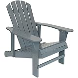 Sunnydaze Adirondack Chair with Adjustable Backrest - Natural Fir Wood Material - Outdoor Patio Chair - 250-Pound Weight Capacity - Gray