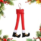 Patas de Papá Noel para maletero, decoración y patas de maletero de coche – Decoración navideña para las patas del maletero de un coche de Papá Noel | Patas de Papá Noel con pies rellenos de