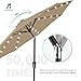 JEAREY 9FT Outdoor Patio Umbrella with Solar Lights, LED Lighted Pool Umbrella with Tilt and Crank, Outdoor Table Umbrellas for Deck, Yard & Market (Beige)