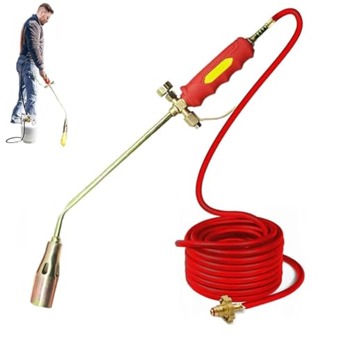 Nuevo kit de quemador de propano para quemar hierbas, quemadores de gas con manguera de 2 m, control de llama y encendedor con botón pulsador, para desbrozar jardines, hielo, nieve y carreteras (50)