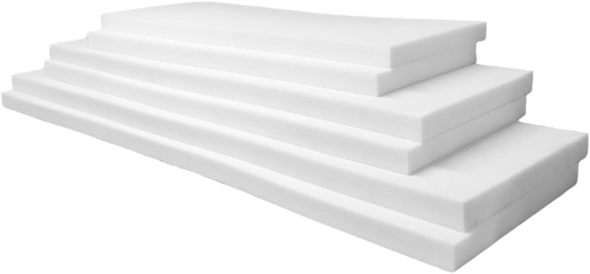 Crescent Textile Cut to Any Size Upholstery Firm Foam Sheet Premium Quality for All type Cushioning Bench, Stool, Window Seat Pads, Sofa, Dinning Chair Pads Replacement Pet Bed (72" X 24" X 1")