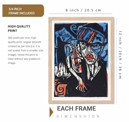 Image of BLINKART Pablow Picaso Aesthetic Modern Art Walls With Frame | Natural Wood Texture | Living Room Bedroom Office Wall Decoration | Poster Home Decor Frames Wall Bedroom | 12x8 Inches (D264)