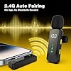 Wireless Lavalier Microphone with LED Display, Lavalier Microphones Clip on Mic With Noise Reduction, for Video Recording, Tiktok, Youtube, Vlog Podcast Content Creator (Black) #3