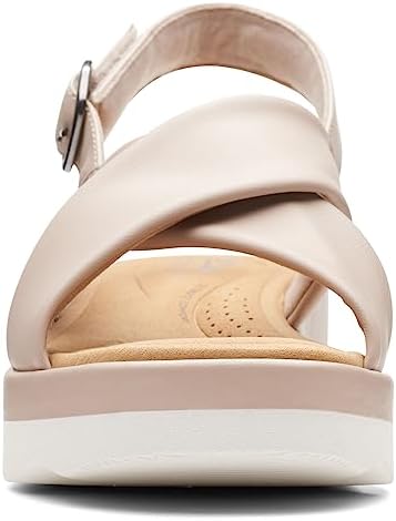 Clarks Clara Cove Wedge Sandal, Sand Synthetic, 11 Medium | Image 2