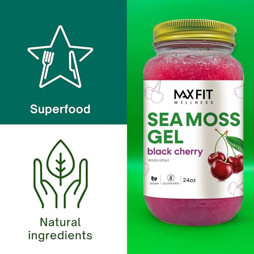 Sea Moss Gel Raw (12 Flavors) 24oz Wildсrafted Gold Sea Moss Gel from Saint Lucia | 92 Vitamins and Minerals | Pure Raw+Non-GMO | Vegan Superfood