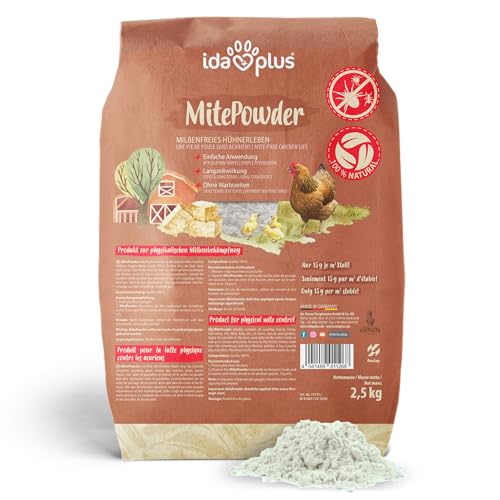 Ida Plus - MitePowder – Natürlich gegen die Rote Vogelmilbe – Effektiver als Kieselgur oder Kieselerde – für Hühner, Wachteln & anderes Geflügel - OHNE CHEMIE - 25 Liter Ida Plus - MitePowder – Natürlich gegen die Rote Vogelmilbe – Effektiver als Kieselgur oder Kieselerde – für Hühner, Wachteln & anderes Geflügel - OHNE CHEMIE - 25 Liter