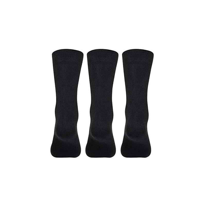 Supersox Formal/Office Crew Socks for Men Made With Premium Cotton. Reinforced Heel & Toe for Extended Durability. Ideal for all day Office Use - Pack of 3, Free Size (Black) - Image 4
