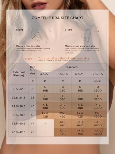 Image of COMFELIE Minimizer Seamless Wireless Bra Full Coverage V-Neck Soft Breathable Bras for Women Push Up Everyday Bra