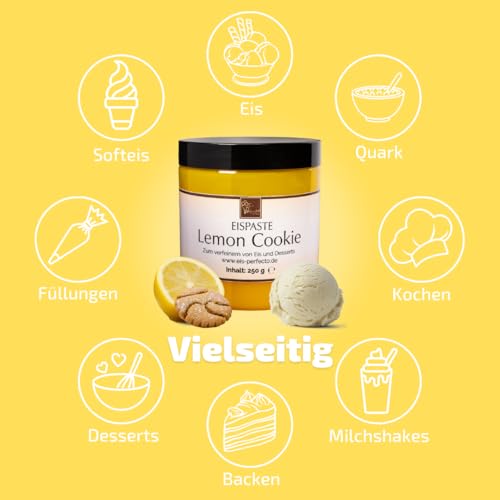 Lemon Cookie Eispaste │MEGA GESCHMACK │ Pimpe deine Eis, Desserts, Getränke, Tortencremes uvm. mit einem kulinarischen Geschmackshighlight auf│ Inhalt 250 g – Bild 5