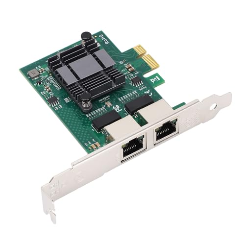 Tarjeta de red PCIe SUNGOOYUE, adaptador Ethernet Gigabit de 2 puertos con disipador de aluminio y conectores RJ45 dorados para computadora de escritorio miniatura 4