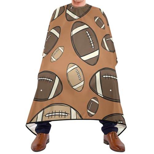 Qilmy Vintage Rugby Pattern Hair Cutting Cape, Waterproof