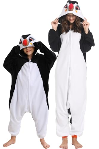 DarkCom Pijama de Cosplay de Animal,Frailecillo Combinación para Padres e Hijos, Pijama Suave y Cómodo, Halloween y Navidad en Familia 10-11 años