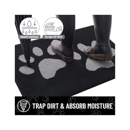Paillasson d'entrée antidérapant et absorbant lavable motif chien - 5