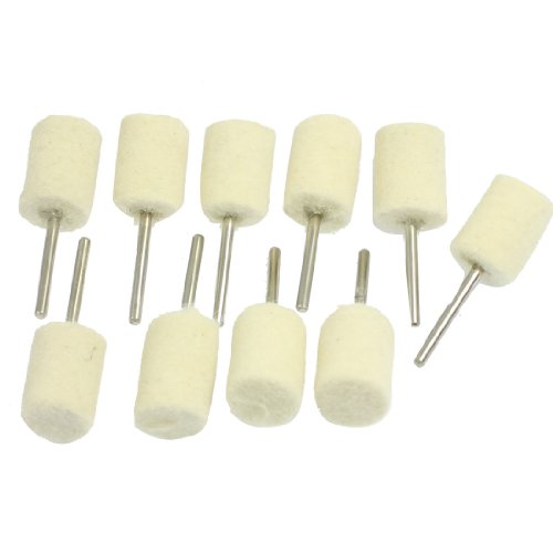 Aexit 10 Pcs Abrasives 3mm Steel Drill Hole 16mm Diameter Soft Cylinder Felt bo-bs Model:15as328qo246