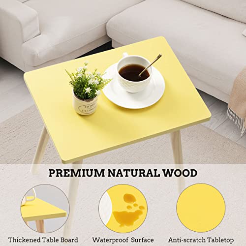 Foraofur Side Table, Small End Table Accent Table Living Room Bedroom Balcony Office, Modern Side Table Bedside Table Home Decor, Easy Assembly, (Yellow, 15.75D X 11.8W X 16.54H In) #TOP3