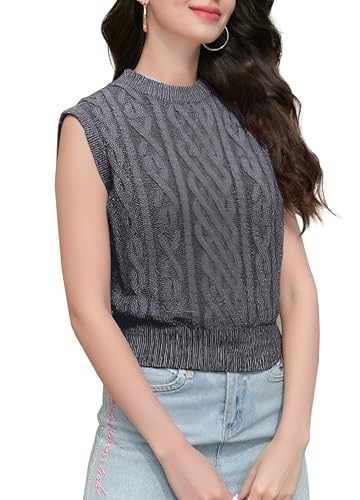 Image of Joe Wenko Womens Cable Knit Sleeveless Sweater Vests