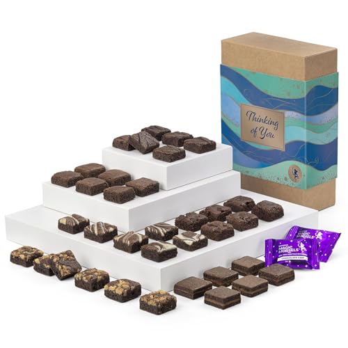 Fairytale Brownies Thinking of You Magic Morsel 36 Individually Wrapped Gourmet Chocolate Food Gift Basket for Sympathy Good Luck or All-Occasion - 1.5 Inch x 1.5 Inch Bite-Size Brownies - 36 Pieces - Item CT436