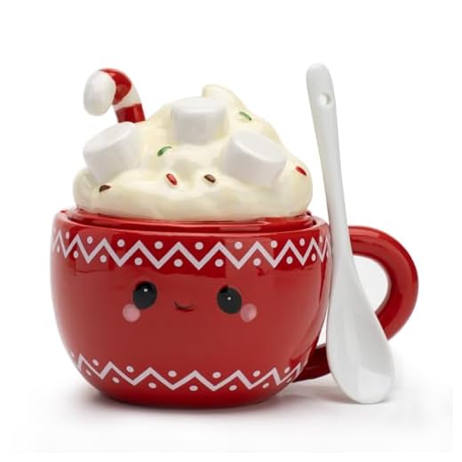 Regalos para Mujeres Tazas de Postre 3D Bonita de 13oz, Taza de Cerámica Pintada a Mano con Tapa y Cuchara, Regalos de Cumpleaños Originales para Ella, Mujeres, Chicas, Amigas, Niños y Esposas