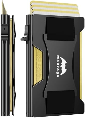 Smart Wallet for Men Slim Minimalist: Metal Pop Up Wallet - RFID Front Pocket Credit Card Holder - Gift for Male Husband at Anniversay Brithday