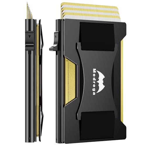 Smart Wallet for Men Slim Minimalist: Metal Pop Up Wallet - RFID Front Pocket Credit Card Holder - Gift for Male Husband at Anniversay Brithday