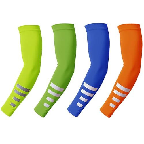 Ockyunoo 4 Pares Mangas Para Brazos, Manguitos Voleibol, Mangas Para Brazos Protección sol, Manguitos Running, Accesorios Running, Transpirables, Para Correr, Ciclismo, Voleibol, Baloncesto