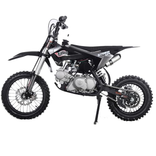 X-PRO Storm 125cc Dirt Bike, 4-Stroke Gas Pit Bike with Automatic Transmission, Electric Start, 14-12 Wheels(Black)