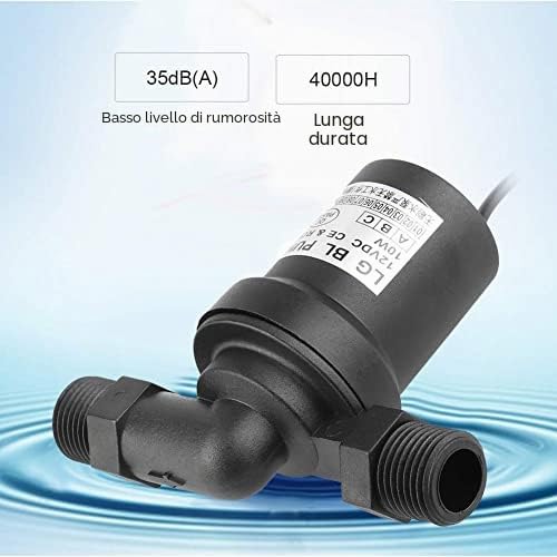 Pompa acqua alta temperatura solare CC 12V 10W Scaldabagno senza spazzola Pompa circolazione calda Sommergibile basso rumore 1/2 Filo