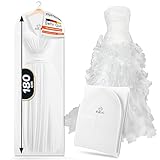 FiRiO® Kleidersack lang 180 cm - Atmungsaktiver Kleidersack für lange Kleider - Kleidersäcke mottensicher - Kleiderhülle lang 180cm - Kleidersack Brautkleid, Hochzeitskleid, langer Mantel & Abendkleid