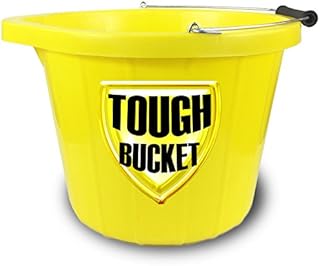 CrazyGadget® Super Heavy Duty Yellow Builders Bucket Plastic 3 Gallon 15 Litre 15L Strong Water Mixing Storage (5 Years Guarantee) (4)