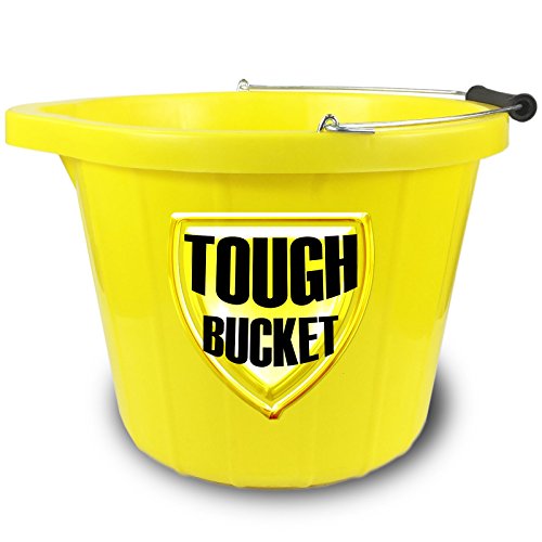 CrazyGadget® Super Heavy Duty Yellow Builders Bucket Plastic 3 Gallon 15 Litre 15L Strong Water Mixing Storage (5 Years Guarantee) (1)