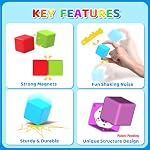 Pairez Toys Magnetic Building Blocks, 1.65 inch Large Magnetic Stacking Cubes for Toddlers, Sensory & Montessori Toys for Boys & Girls 1 2 3 Years Old (12 PCS)