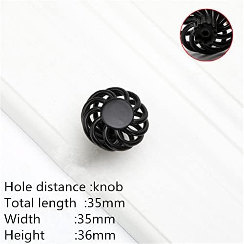 Vintage Bronze Black Cabinet Handles Hollow Out Birdcage Handles Drawer Knobs Cupboard Door Pulls Furniture Hardware 2Pcs(Black S)